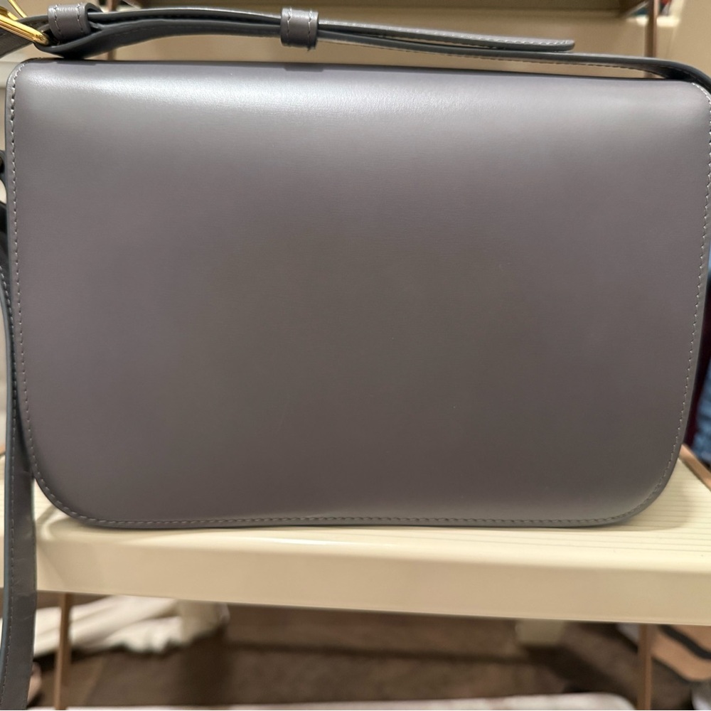 Celine Triomphe Shoulder Bag in Grey with Gold Hardware - Picture 2 of 7